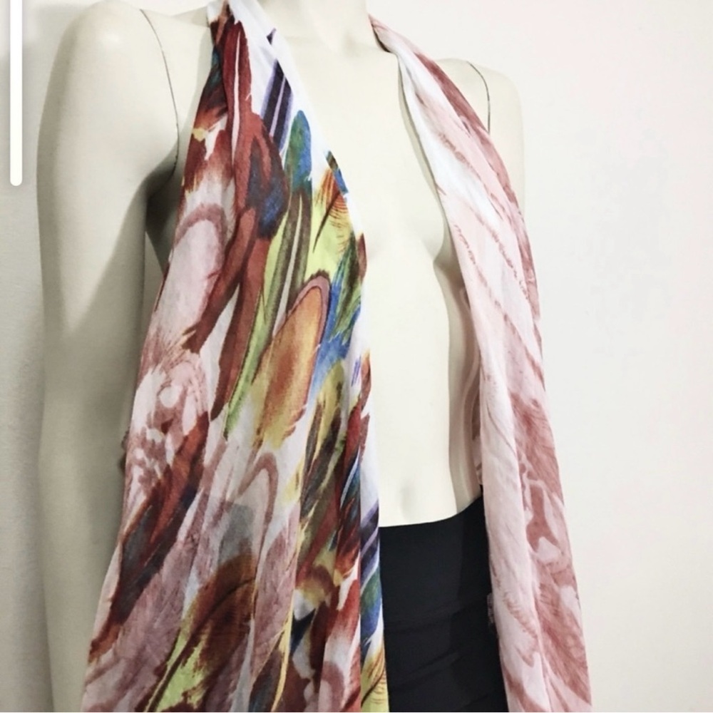 Multicolor Abstract Print Scarf coverup - Picture 3 of 8